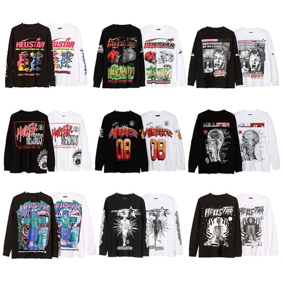 Original Original - American Her Long Sleeve Sweatshirt Pullover American Street Print Bottom Shirt T-Shirt
