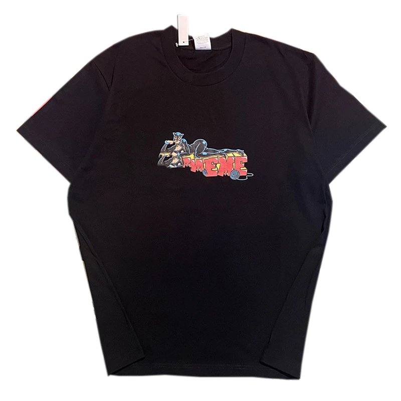 Short sleeved Milan letter style loose teeBOX short - Classic men's and women's cross smoke T-shirt original