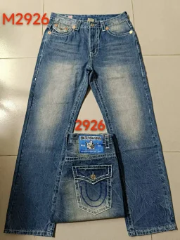 thumbnail for Original - American Religious Belief Jeans Men's Big Buddha Plus Size White Thick Line Loose Straight Maitreya Buddha Casual Pants