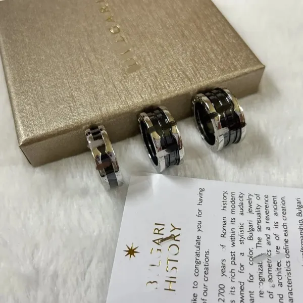 Bvlgari B.zero1 Black Ceramic and Rose Gold Ring Jewelry - 4