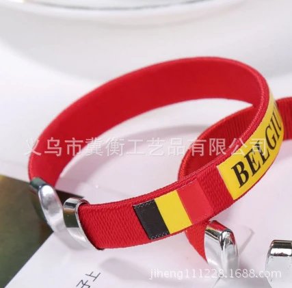 Belgian Flag Woven Bracelet Red Yellow Black Accessories