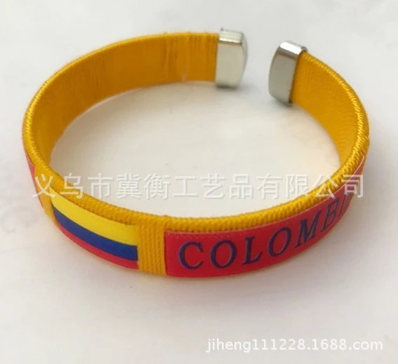 Colombia Flag Woven Bracelet Yellow Red Blue Bracelet