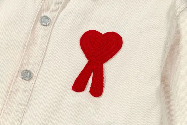 Comme des Garçons Play Heart Embroidered Shirt Beige - 6