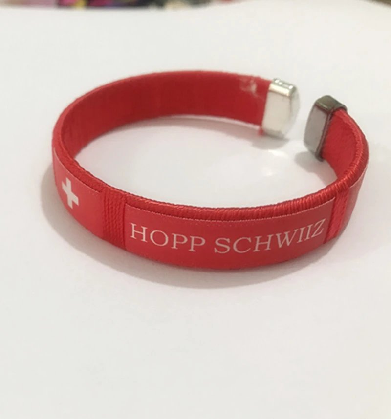 Hopp Schwiiz Red Swiss Cross Bracelet