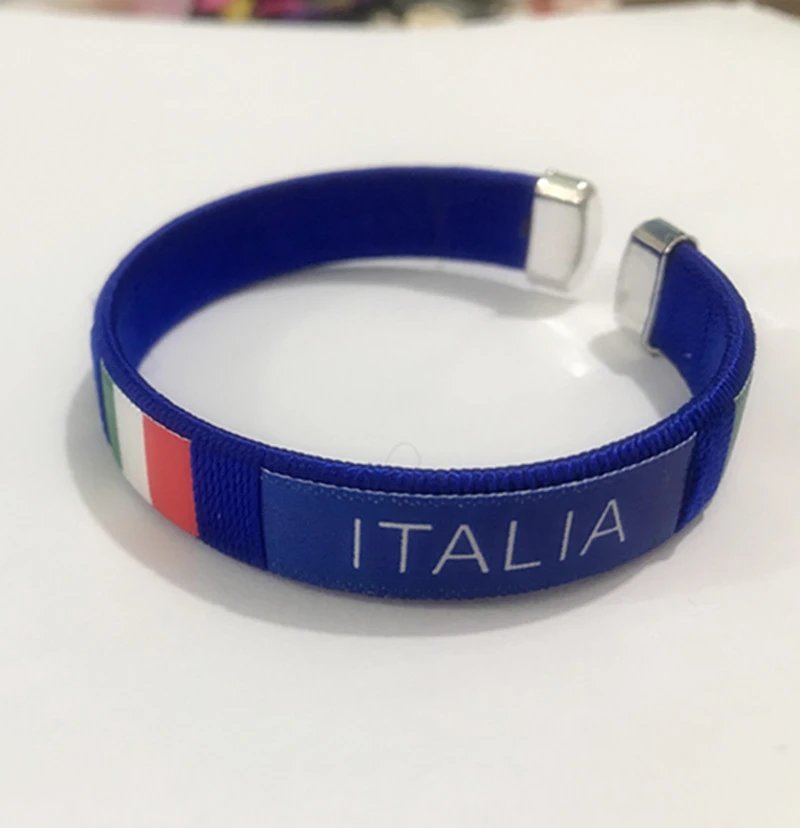 Italy Flag Bracelet Navy Blue Sporty Wristband