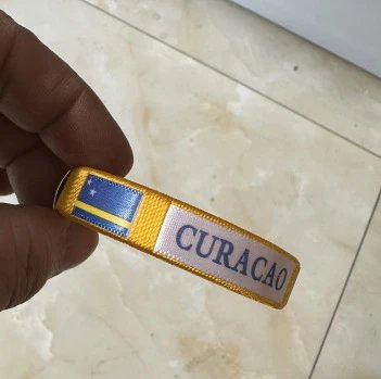 Curacao Flag Wristband Yellow Blue White Accessory