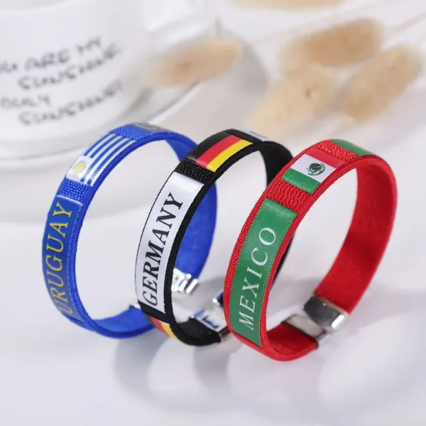 World Cup Country Flag Wristbands Multicolor Bracelets - 9