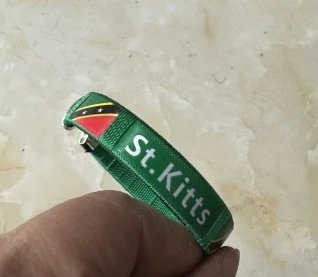 St. Kitts National Flag Wristband Green Accessory