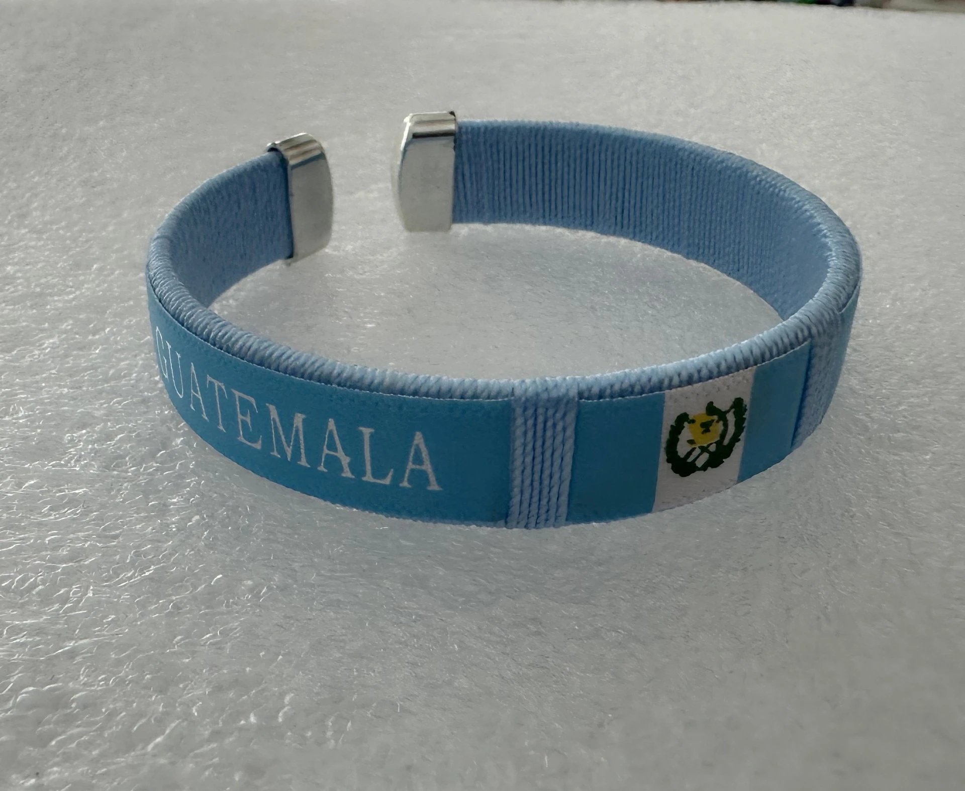 Guatemala Flag Wristband Light Blue Bracelet