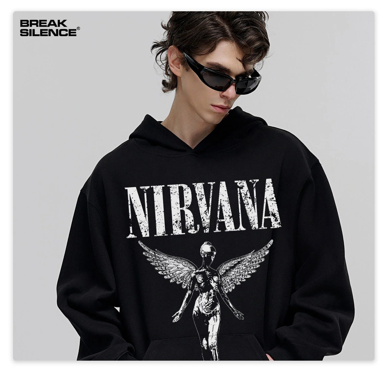 Nirvana x 5A NC Winged Figure Black Hoodie - 7
