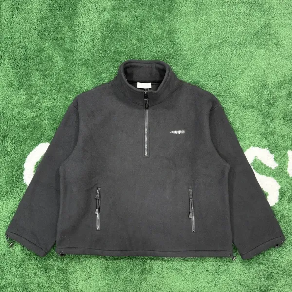Comme des Garçons Play Half-Zip Fleece Black Outerwear - 1