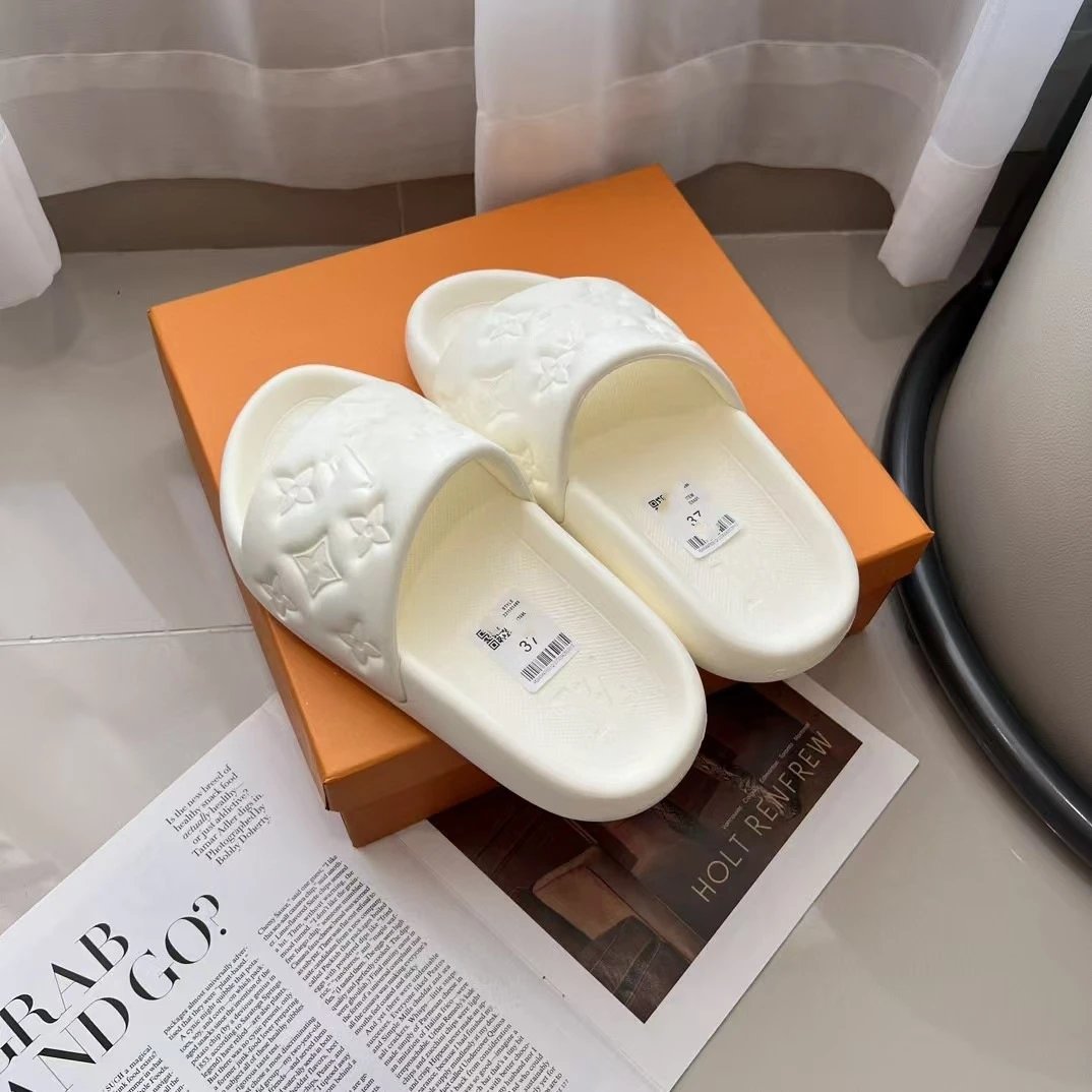 Louis Vuitton Monogram Slide Slippers White Sandals - 11