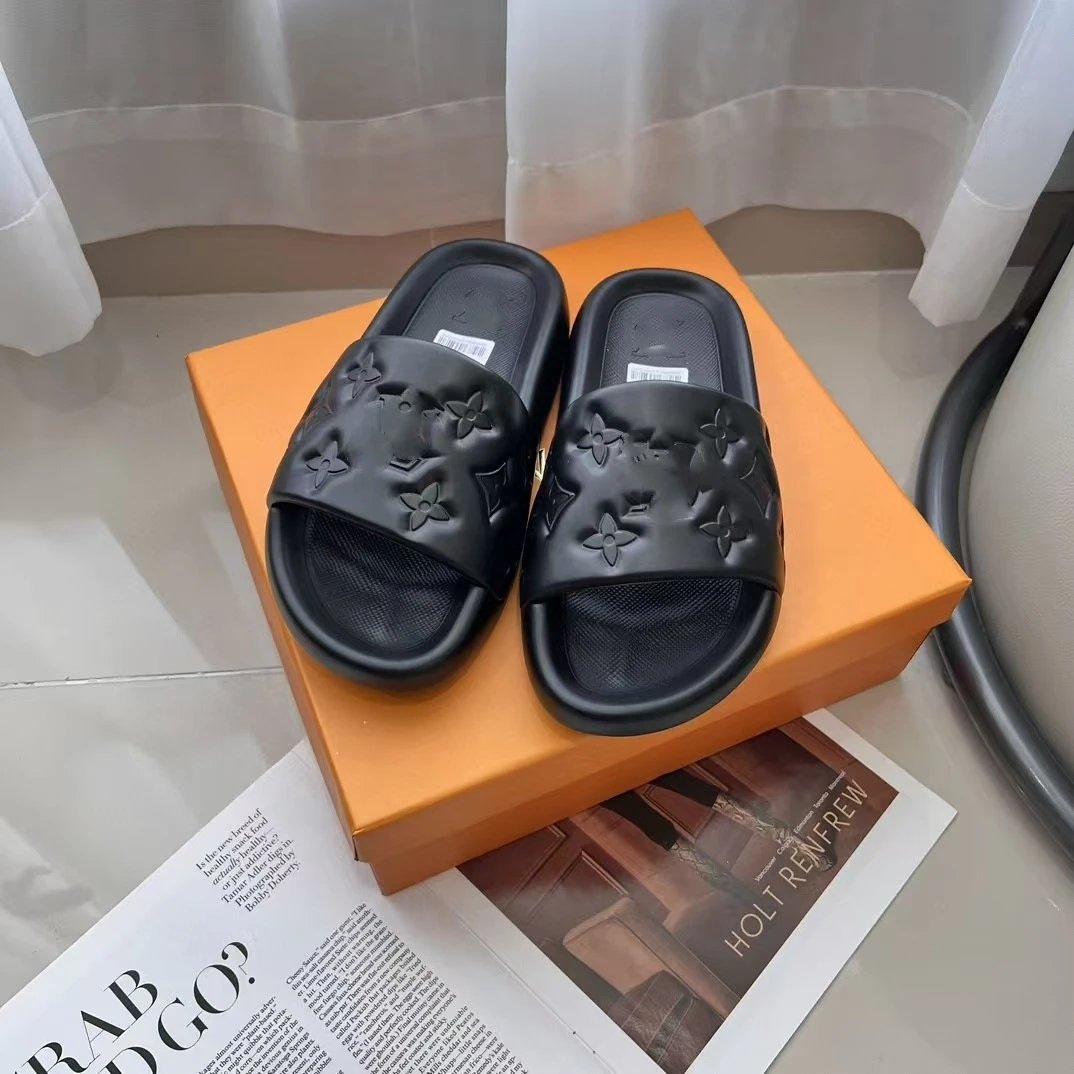 Louis Vuitton Monogram Slide Slippers White Sandals - 5