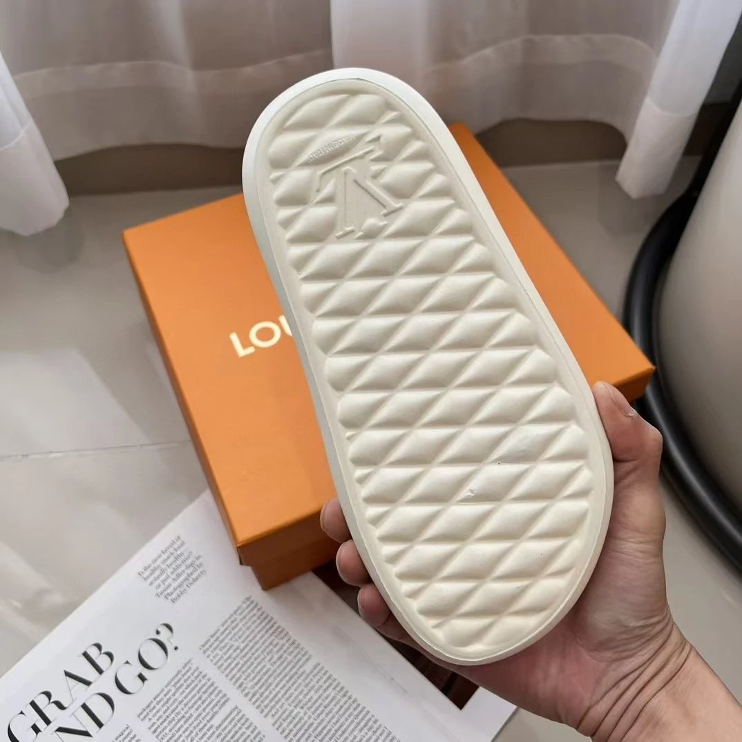 Louis Vuitton Monogram Slide Slippers White Sandals - 12