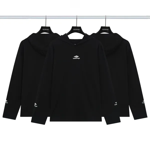 Balenciaga Distressed Graphic Hoodie Black/Gray/White/Army Green/Light Blue Multicolor - 21