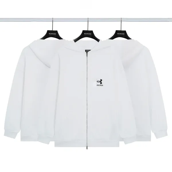 Balenciaga Distressed Graphic Hoodie Black/Gray/White/Army Green/Light Blue Multicolor - 20