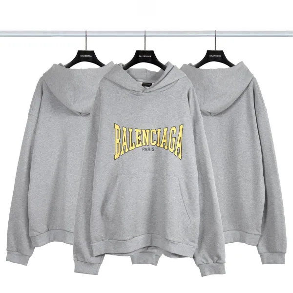 Balenciaga Distressed Graphic Hoodie Black/Gray/White/Army Green/Light Blue Multicolor - 28