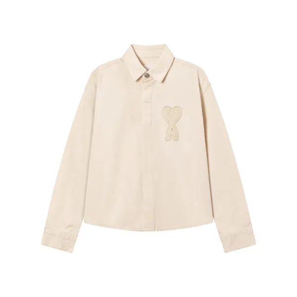 Comme des Garçons Play Heart Embroidered Shirt Beige - 39