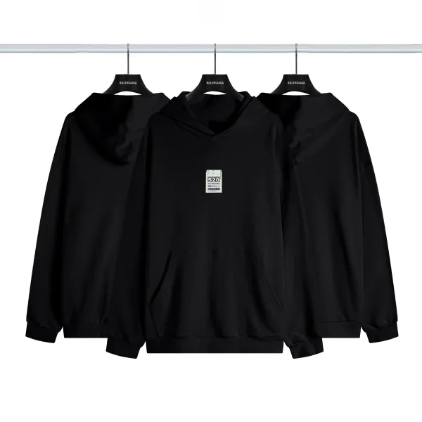 Balenciaga Distressed Graphic Hoodie Black/Gray/White/Army Green/Light Blue Multicolor - 6