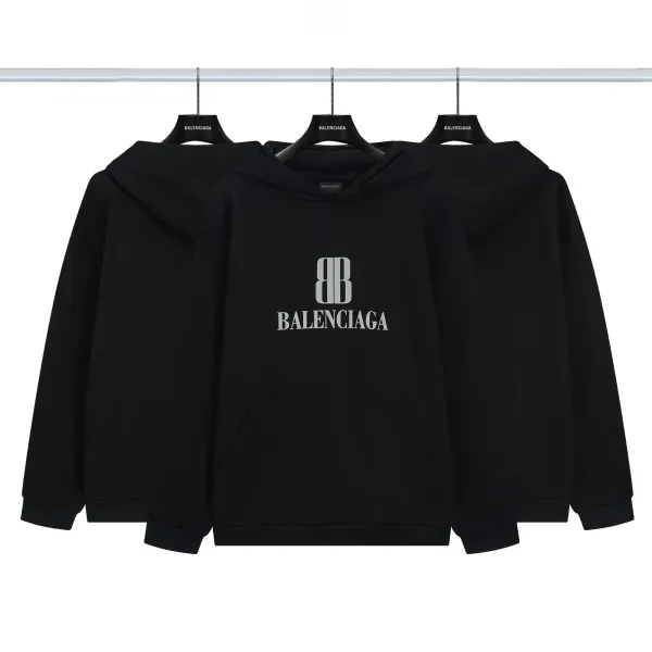 Balenciaga Distressed Graphic Hoodie Black/Gray/White/Army Green/Light Blue Multicolor - 8