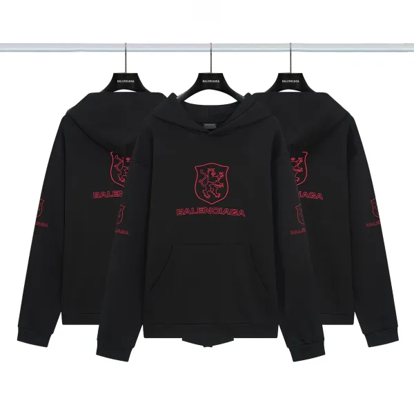 Balenciaga Distressed Graphic Hoodie Black/Gray/White/Army Green/Light Blue Multicolor - 16
