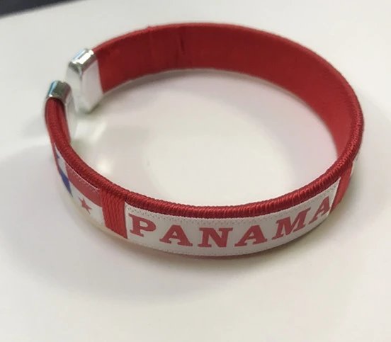 Panama Flag Woven Bracelet Red White