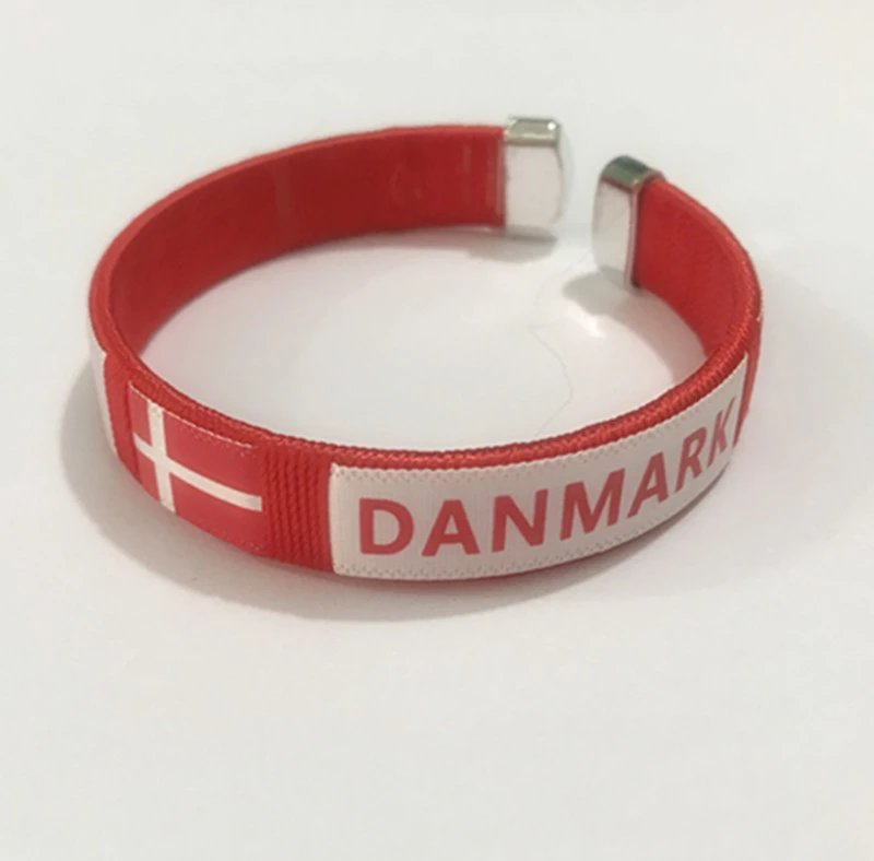 Denmark Flag Wristband Red White Bracelet