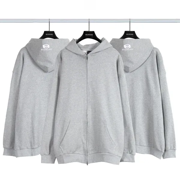 Balenciaga Distressed Graphic Hoodie Black/Gray/White/Army Green/Light Blue Multicolor - 48