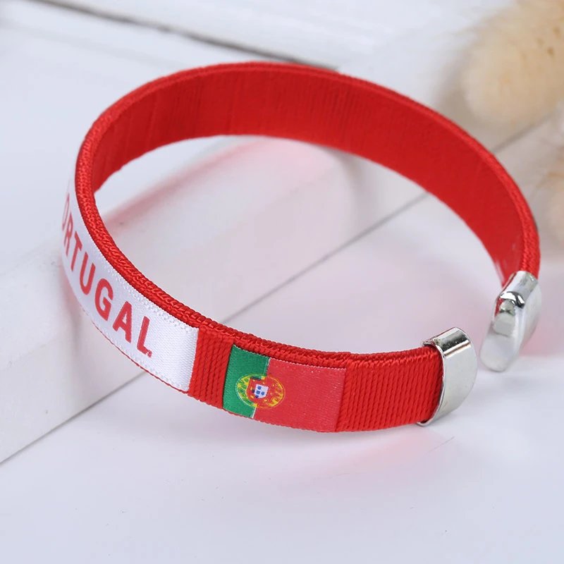Portugal Flag Wristband Red White Green Bracelet