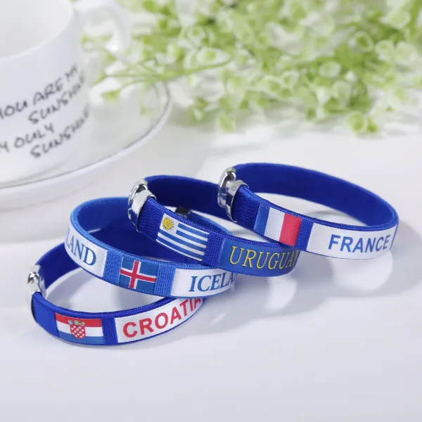 World Cup Country Flag Wristbands Multicolor Bracelets - 2