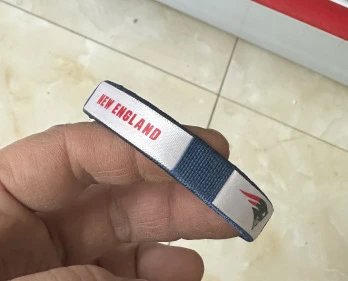 New England Patriots Wristband Navy Blue and White Sports Bracelet