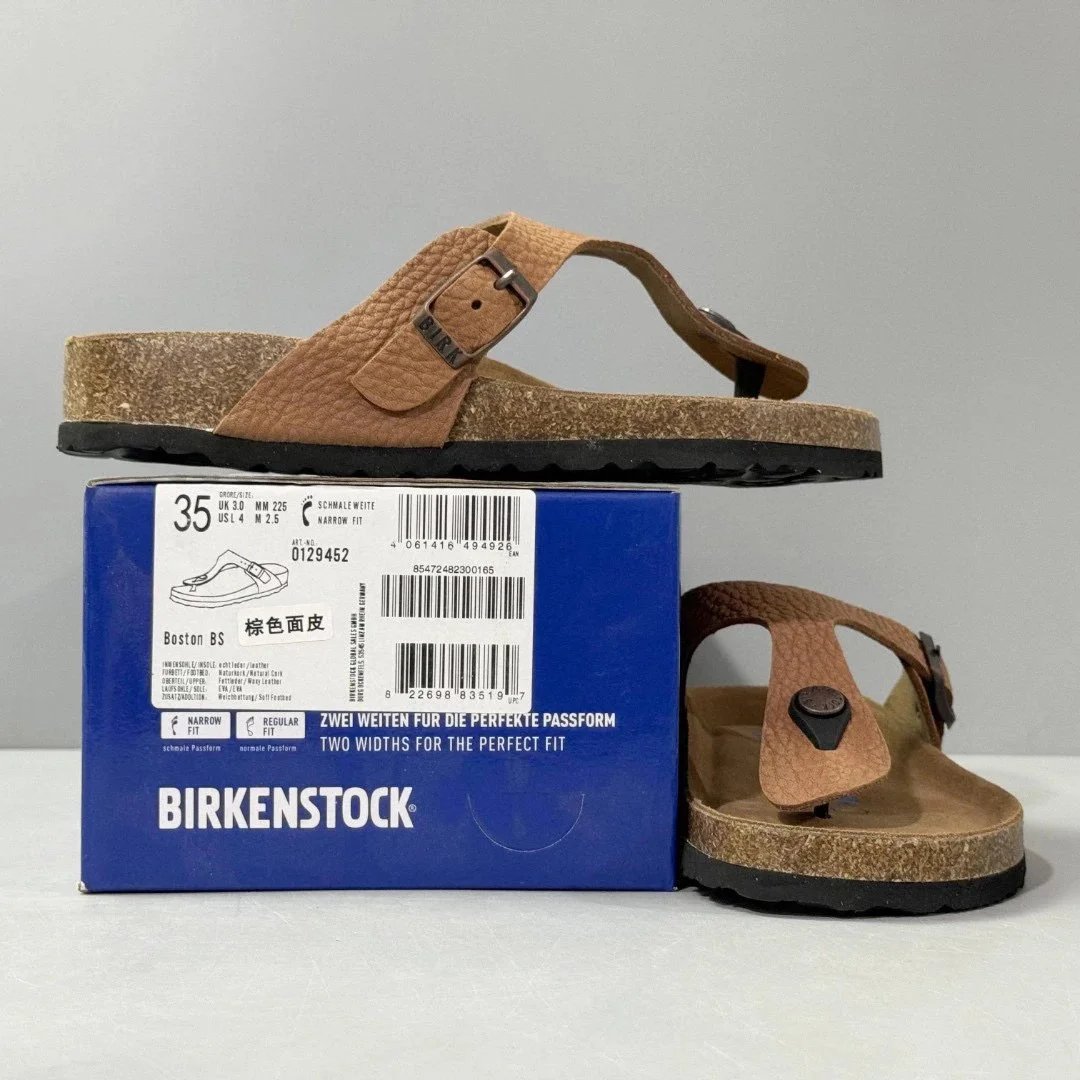DC Birkenstock Flip-Flops (Brown Leather Upper)