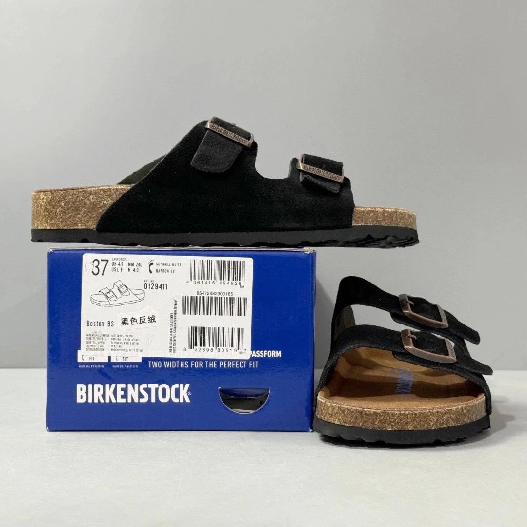 DC Birkenstock Two-Strap Slides (Black Suede)