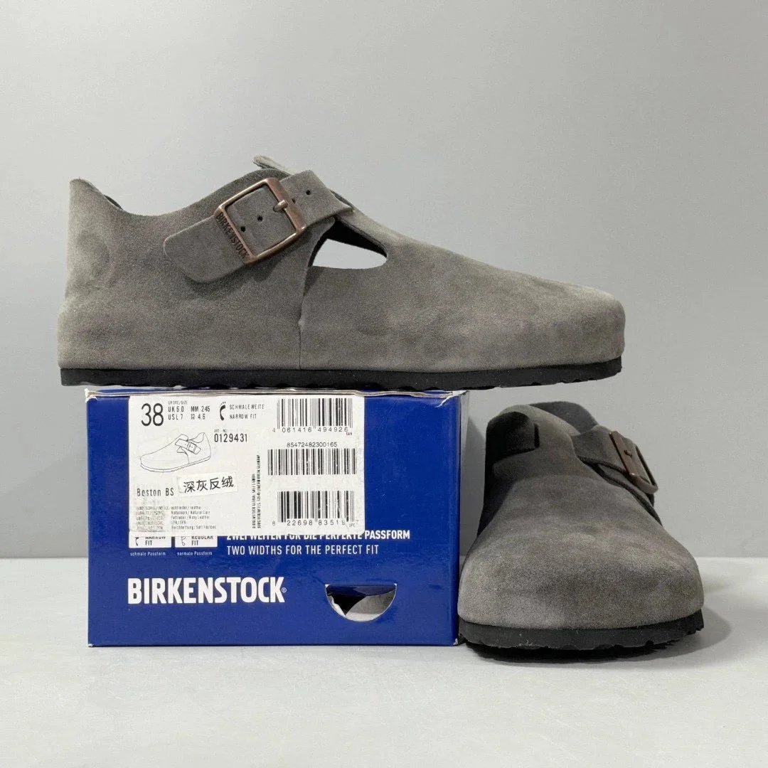 DC Birkenstock Flats (Dark Grey Suede)