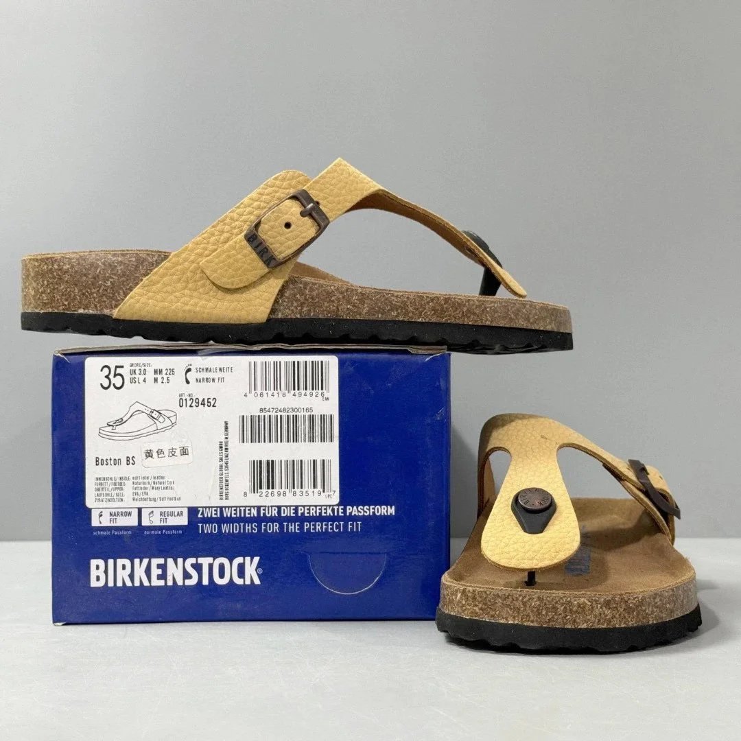 DC Birkenstock Flip-Flops (Yellow Leather Upper)