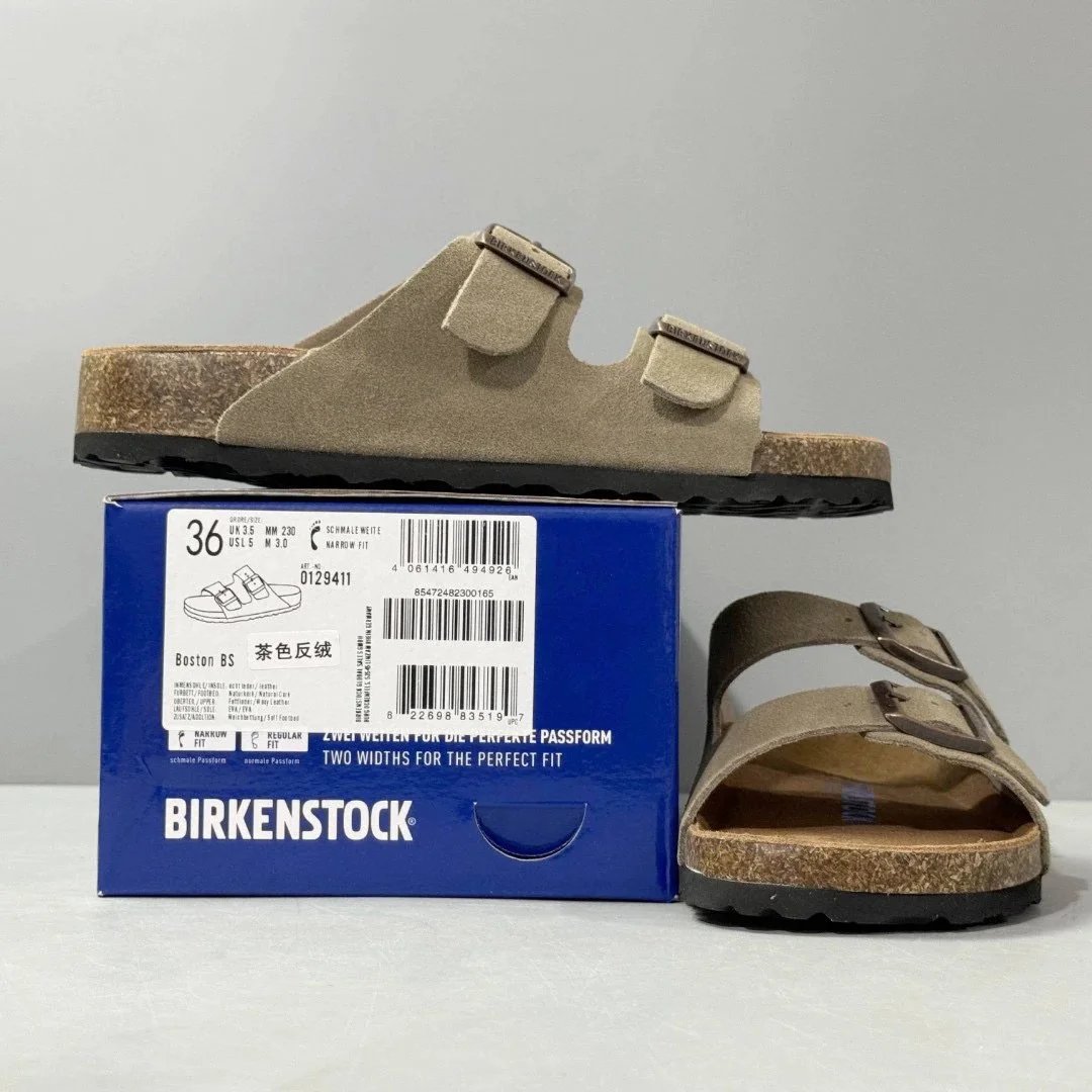 DC Birkenstock Two-Strap Slides (Taupe Suede)