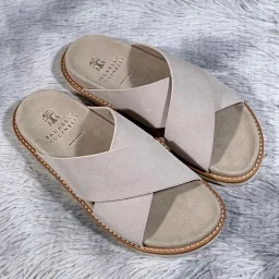 thumbnail for A+ Batch Brunello Cucinelli suede slippers beige