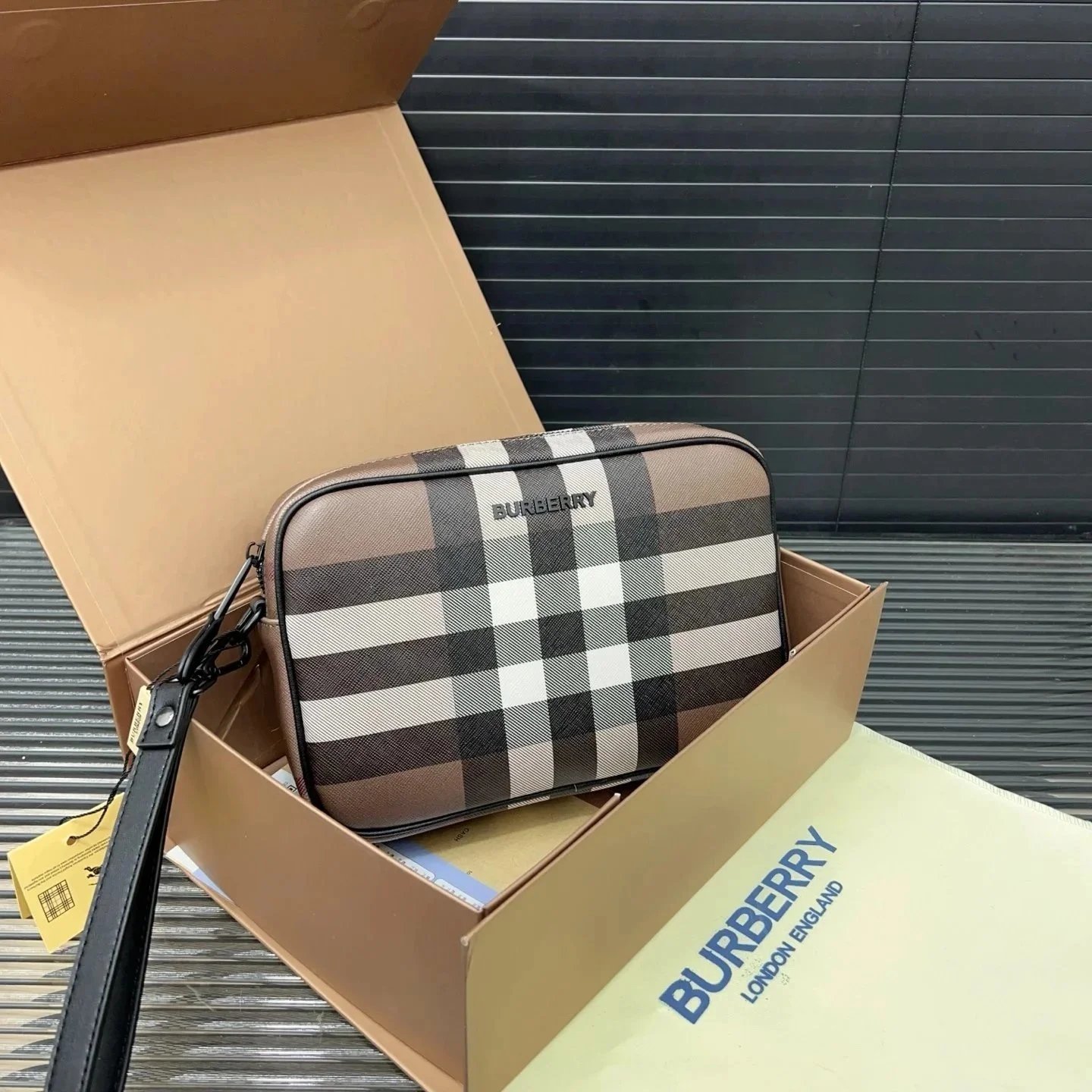 Burberry check pattern backpack and crossbody bag collection product photo 2