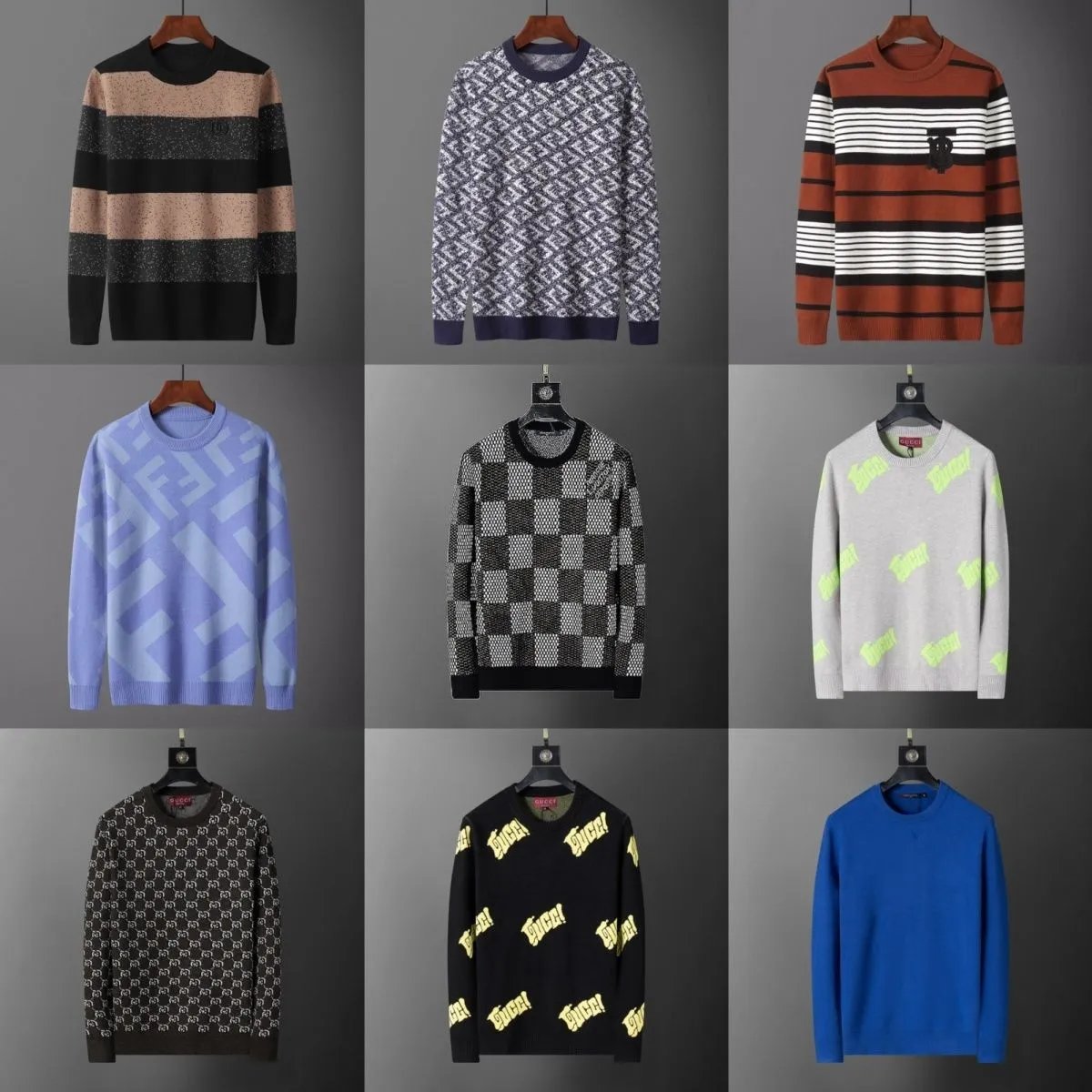 Burberry Classic Check Beige Black Wool Blend Sweater - 3