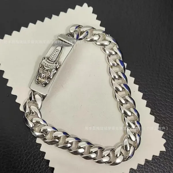 Chrome Hearts Classic Curb Chain Bracelet Silver Jewelry - 1