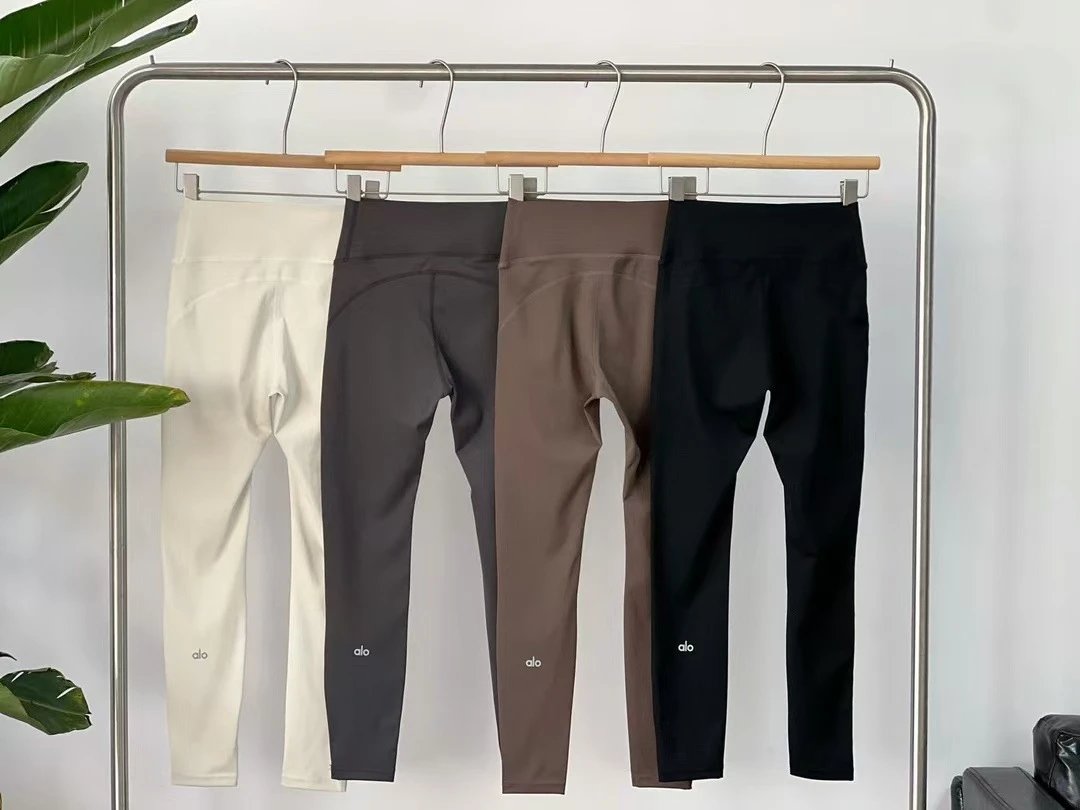 Design Ribbed High-Waist Leggings in Cream Color - 22