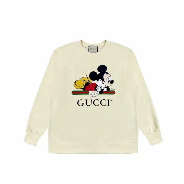 Gucci x Disney Mickey Mouse Graphic Crewneck Sweatshirt Beige - 1