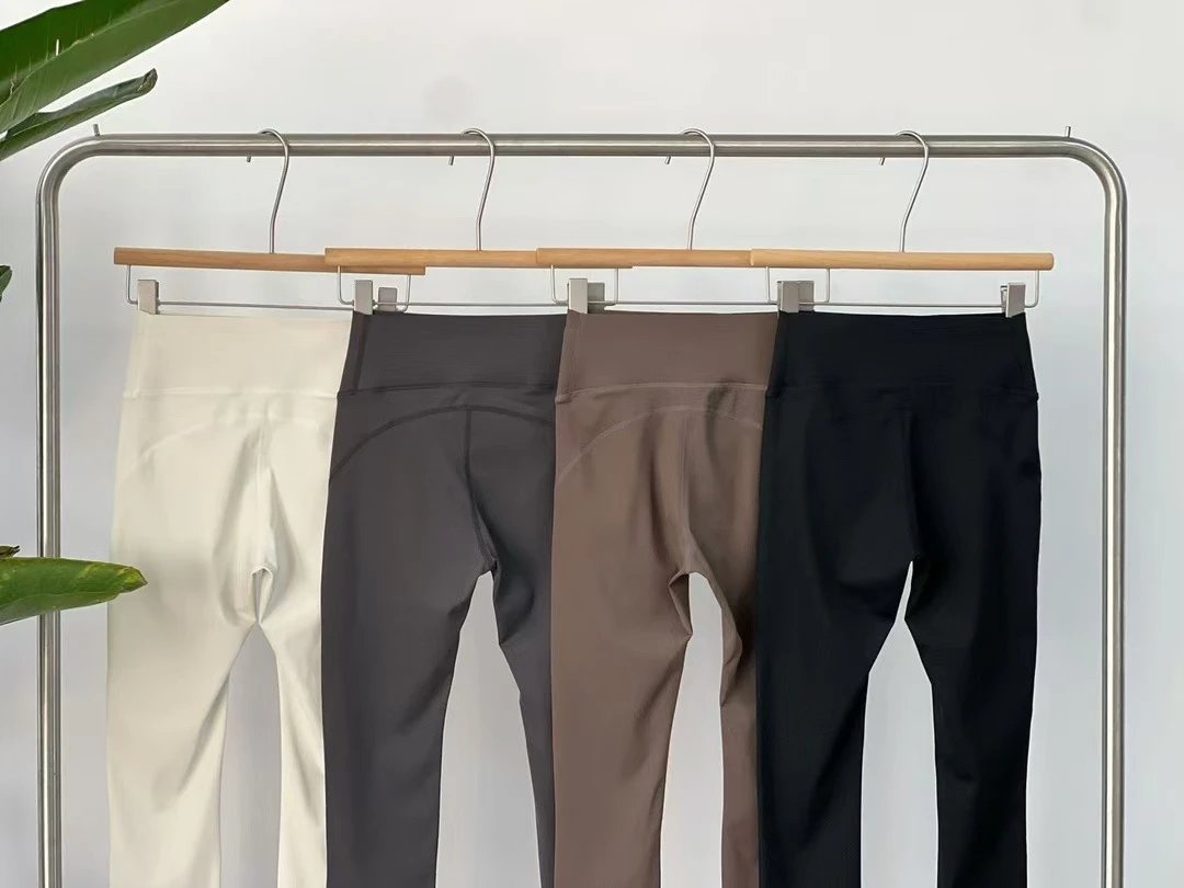 Design Ribbed High-Waist Leggings in Cream Color - 23