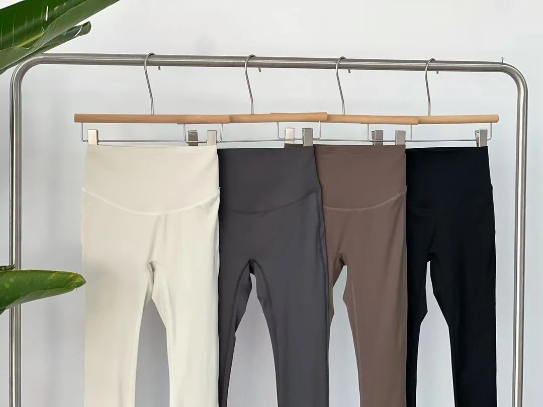 Design Ribbed High-Waist Leggings in Cream Color - 19