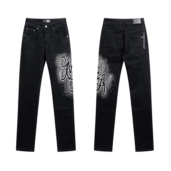 Amiri Paint Splatter Distressed Jeans Black Multicolor - 4