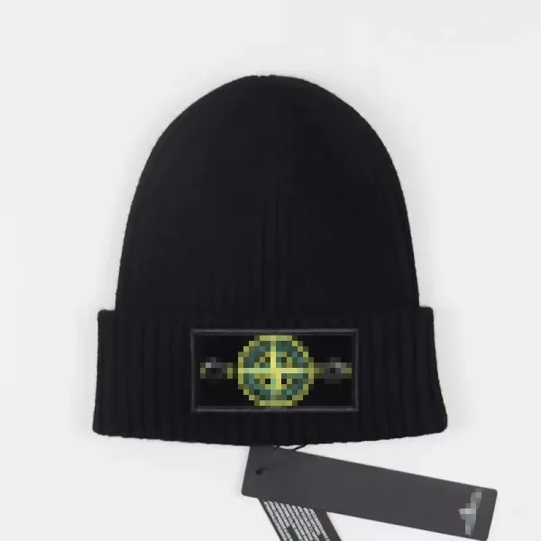 Stone Island Pixelated Compass Beanie Black - 1