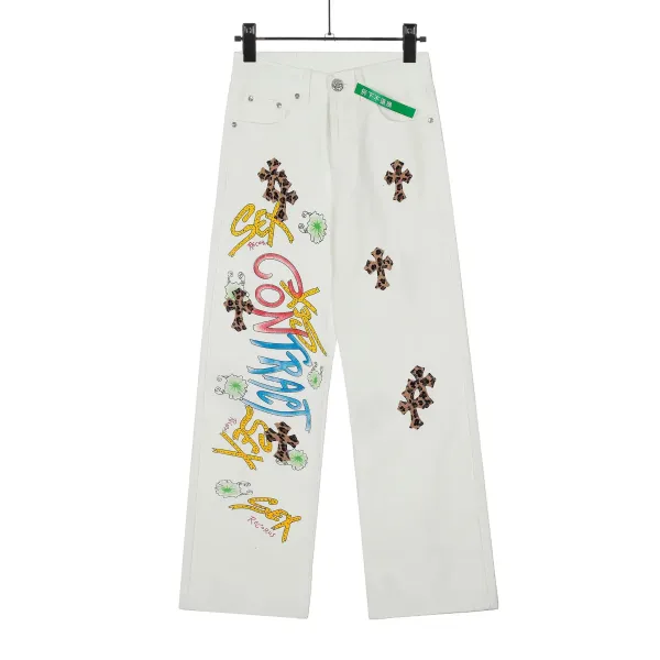 Chrome Hearts Cross-Embellished Straight-Leg Jeans Blue - 27
