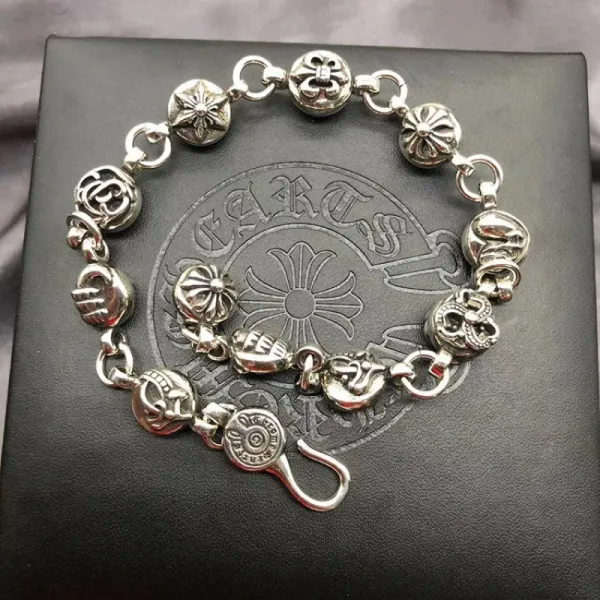 Chrome Hearts Skull & Cross Motif Silver Bracelet - 1