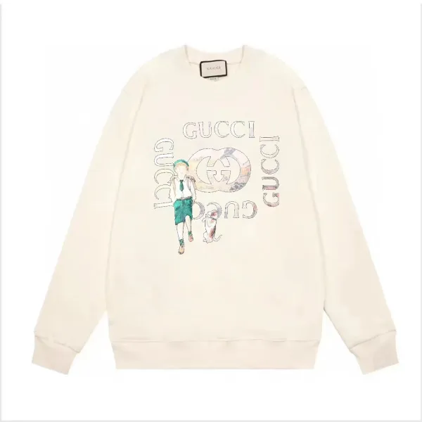 Gucci Illustrative Print Off-White Hoodie - 1