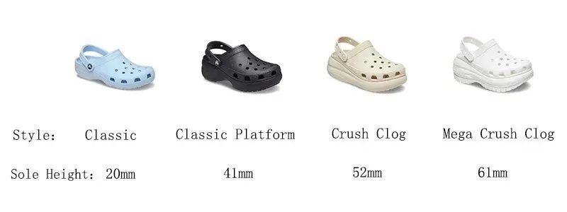 Crocs Classic / Classic Platform / Crush Clog / Mega Crush Clog [28 styles]